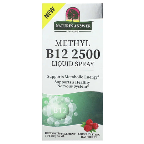 Nature's Answer, Methyl B12 2500 Liquid Spray, Raspberry, 1 fl oz (30 ml) - Supply Center USA