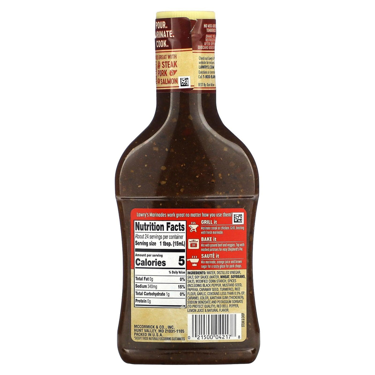 Lawry's, Marinade, Steak & Chop , 12 fl oz (354 ml) - Supply Center USA