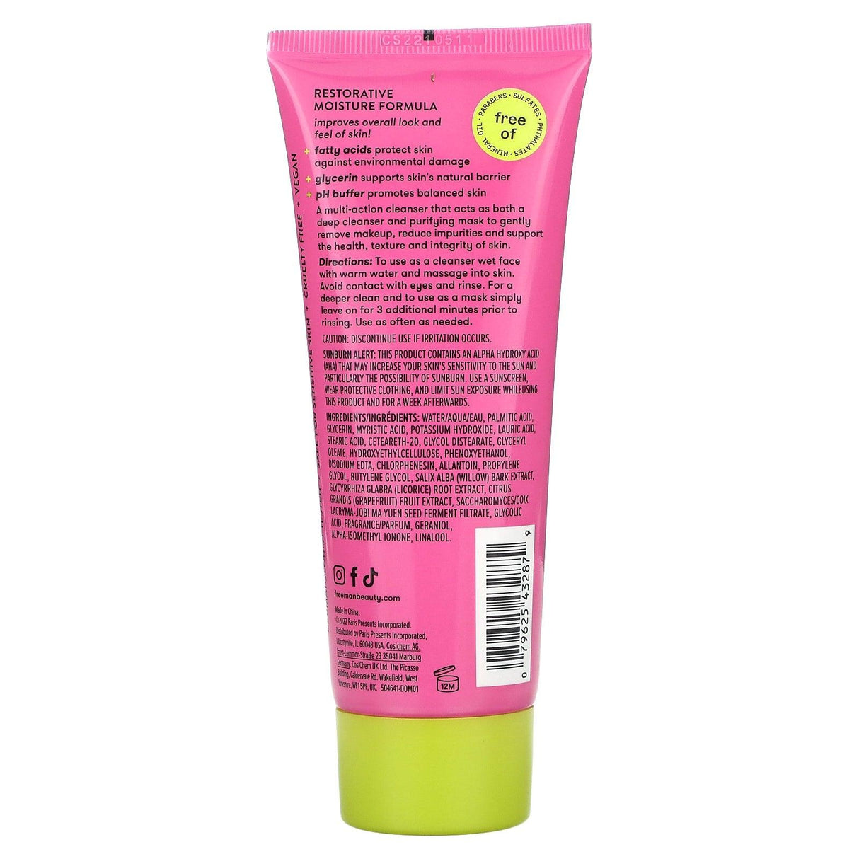 Freeman Beauty, Restorative Cleanser + Beauty Mask, 3 fl oz (89 ml) - Supply Center USA