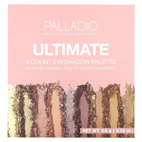 Palladio, Ultimate 9 Count Eyeshadow Palette, Rosey Nudes, 0.33 oz (9.6 g) - Supply Center USA