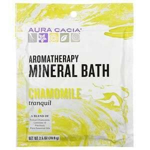 Aura Cacia, Aromatherapy Mineral Bath, Tranquil Chamomile, 2.5 oz (70.9 g) - Supply Center USA