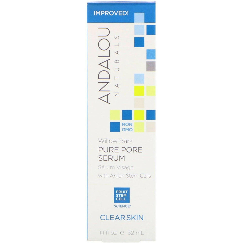 Andalou Naturals, Pure Pore Serum, Clear Skin, Willow Bark, 1.1 fl oz (32 ml) - HealthCentralUSA