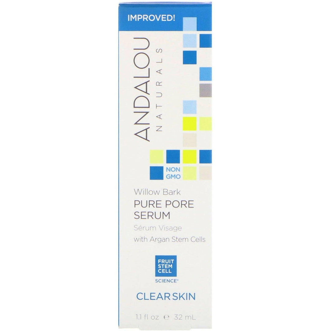 Andalou Naturals, Pure Pore Serum, Clear Skin, Willow Bark, 1.1 fl oz (32 ml) - HealthCentralUSA