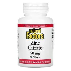 Natural Factors, Zinc Citrate, 50 mg, 90 Tablets - Supply Center USA