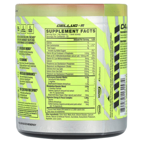 Cellucor, C4 Sport Ripped, Pre-Workout, Strawberry Watermelon, 9.9 oz (280 g) - Supply Center USA