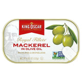 King Oscar, Royal Fillets, Mackerel In Olive Oil, 6 Pack, 4.05 oz (115 g) Each - Supply Center USA