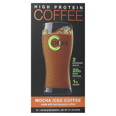 Chike Nutrition, High Protein Iced Coffee, Mocha, 12 Packets, 1.09 oz (31 g) Each - Supply Center USA