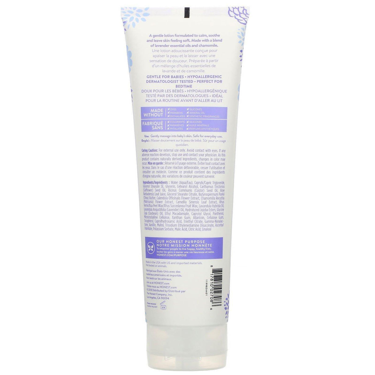 The Honest Company, Truly Calming Face + Body Lotion, Lavender, 8.5 fl oz (250 ml) - Supply Center USA