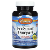 Carlson, Wild Norwegian EcoSmart Omega-3, Natural Lemon, 500 mg, 90 Soft Gels - Supply Center USA