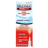 Mucinex, Sinus-Max, Severe Nasal Congestion Relief, Clear & Cool, 0.75 fl oz (22 ml) - Supply Center USA