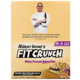 FITCRUNCH, Whey Protein Baked Bar, Peanut Butter and Jelly, 12 Bars, 3.10 oz (88 g) Each - Supply Center USA