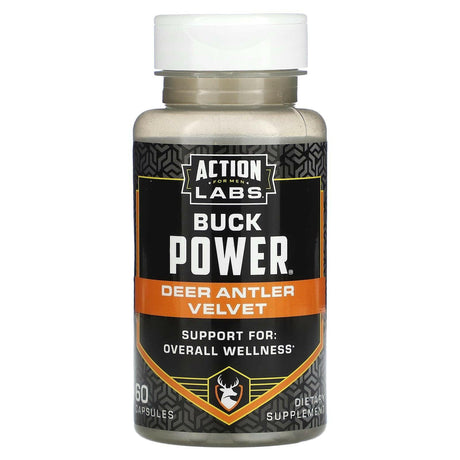 Action Labs, For Men, Buck Power, Deer Antler Velvet, 60 Capsules - Supply Center USA