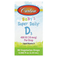 Carlson, Baby's Super Daily D3, 10 mcg (400 IU), 0.086 fl oz (2.54 ml) - Supply Center USA