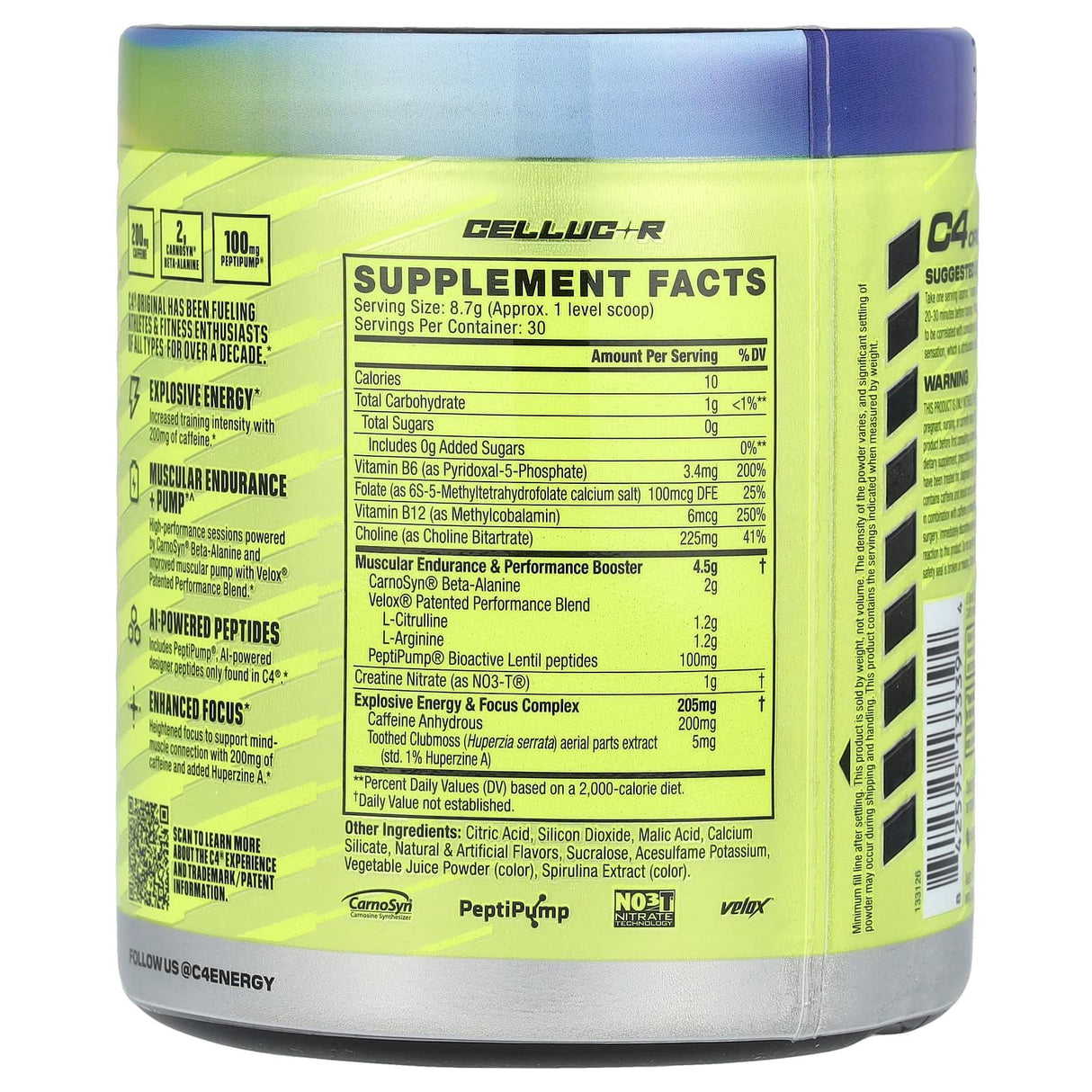 Cellucor, C4 Original, Pre-Workout, Rainbow Blast, 9.2 oz (261 g) - Supply Center USA