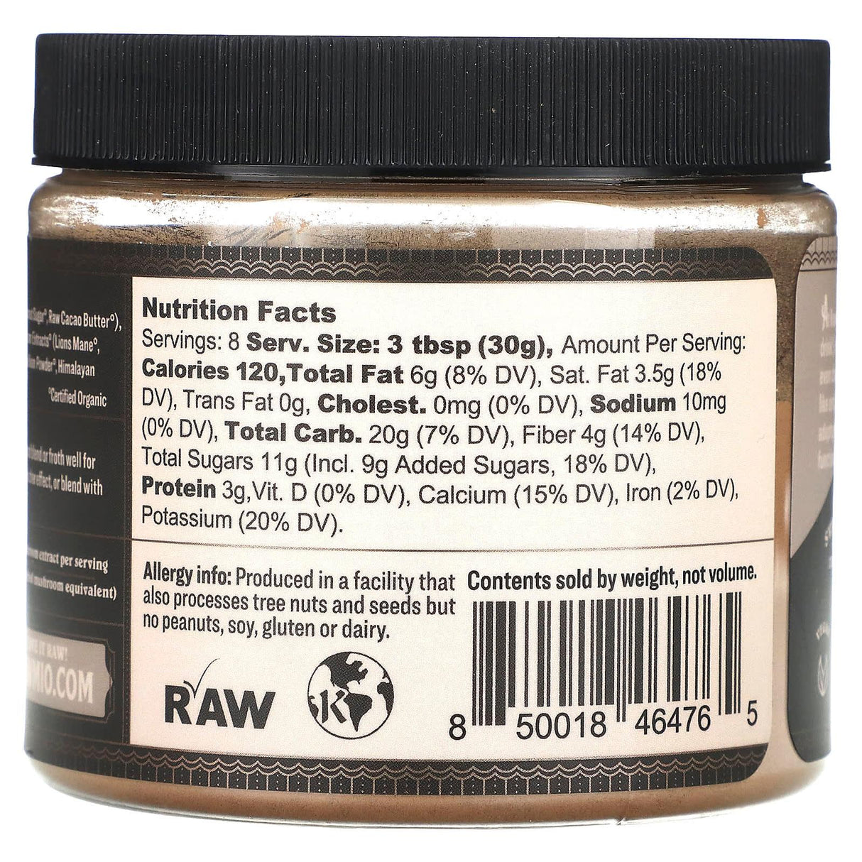 Rawmio, Classic Cacao Mushroom Hot Chocolate, 8.5 oz (240 g) - Supply Center USA