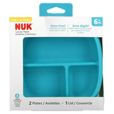 NUK, Suction Bowls, 6+ Months, Blue & Green, 2 Bowls + 2 Lids - Supply Center USA