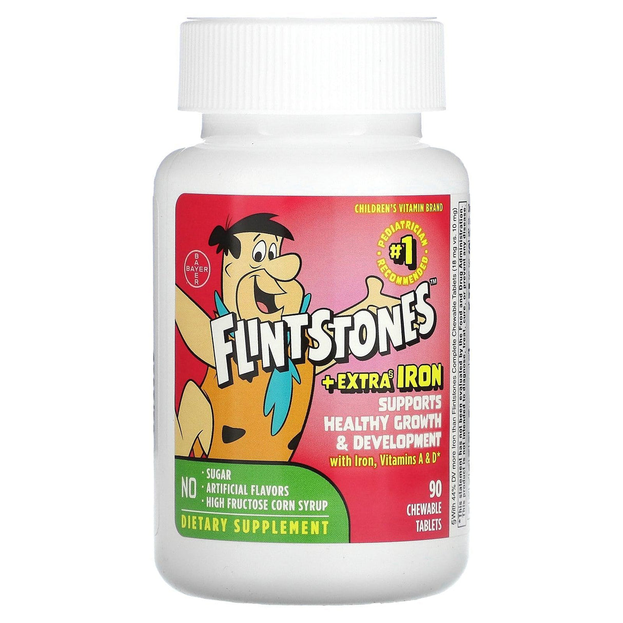 Flintstones, Children's Multivitamin, Plus Extra Iron, 90 Chewable Tablets - Supply Center USA