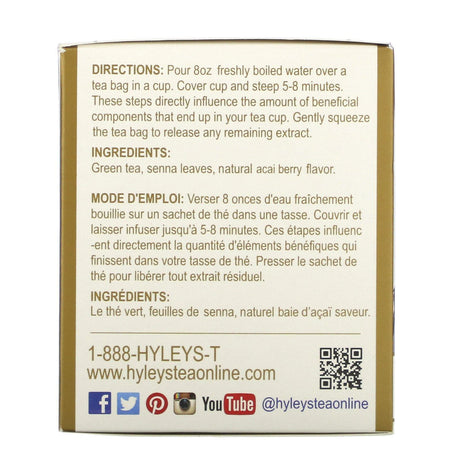 Hyleys Tea, Slim Tea, Acai Berry, 25 Foil Envelope Tea Bags, 0.05 oz (1.5 g) Each - Supply Center USA