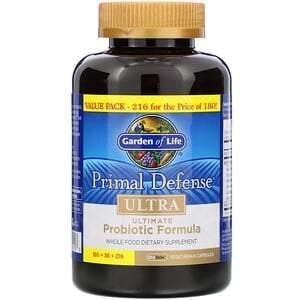 Garden of Life, Primal Defense, Ultra, Ultimate Probiotic Formula, 216 UltraZorbe Vegetarian Capsules - Supply Center USA