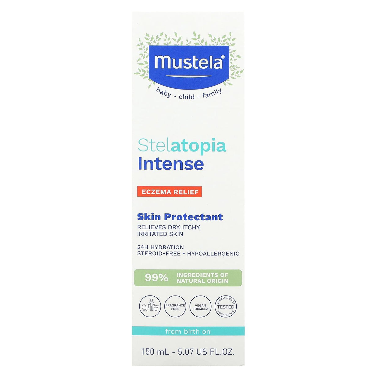 Mustela, Stelatopia Intense, Eczema Relief, Skin Protectant, Fragrance Free, 5.07 fl oz (150 ml) - Supply Center USA