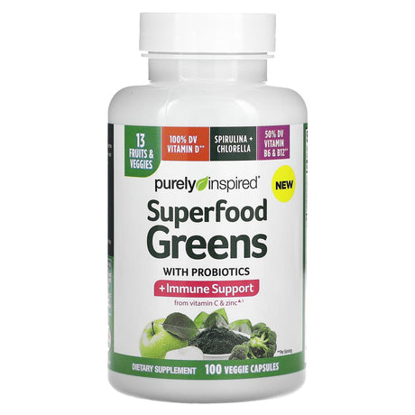 Purely Inspired, Superfood Greens with Probiotics, 100 Veggie Capsules - Supply Center USA