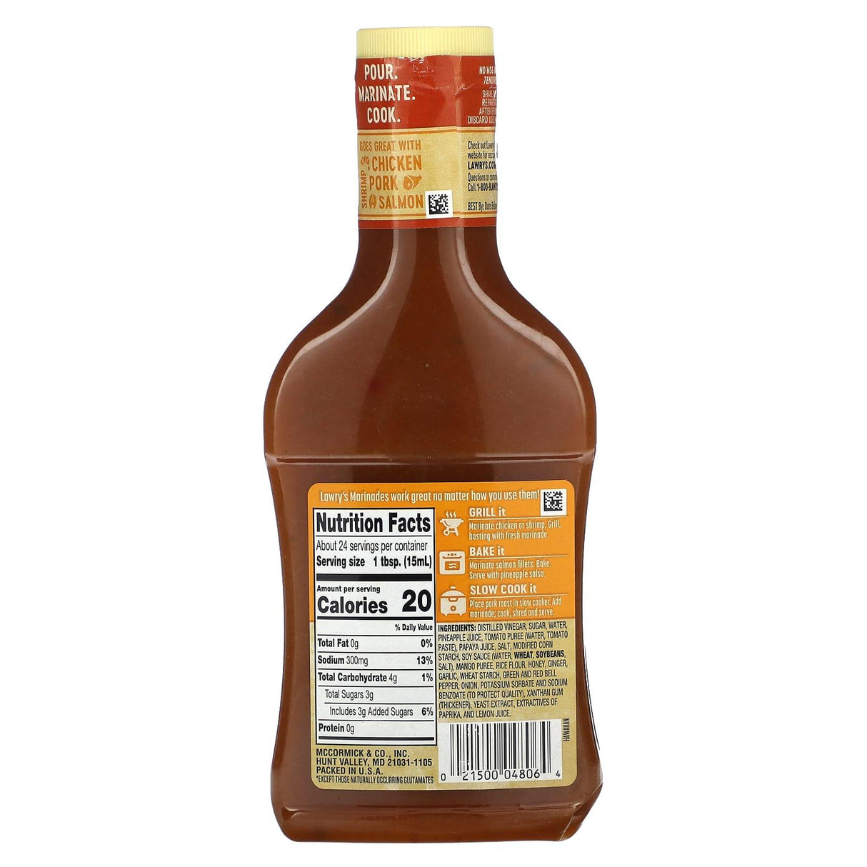 Lawry's, Marinade, Hawaiian With Tropical Fruit Juices, 12 fl oz (354 ml) - Supply Center USA