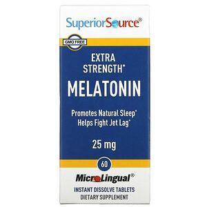 Superior Source, Extra Strength Melatonin, 25 mg, 60 MicroLingual Instant Dissolve Tablets - Supply Center USA