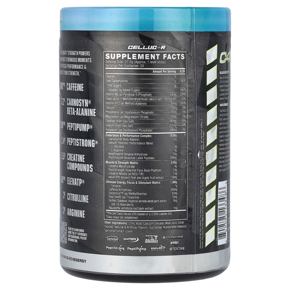 Cellucor, C4 Ultimate Strength, Pre-Workout, Frozen Bombsicle , 1.2 lbs (550 g) - Supply Center USA