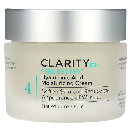 ClarityRx, Feel Better, Hyaluronic Acid Moisturizing Cream , 1.7 oz (50 g) - Supply Center USA