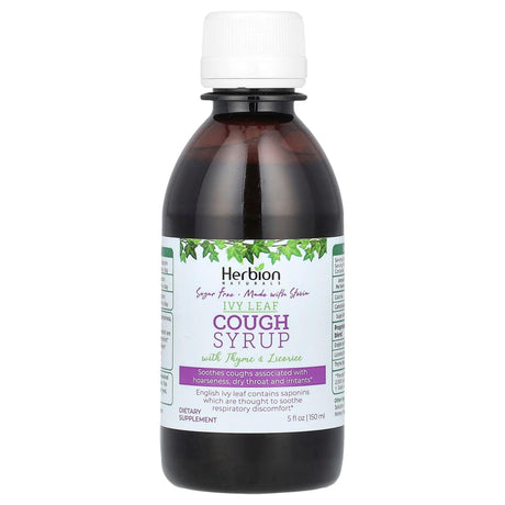 Herbion Naturals, Naturals, Ivy Leaf Cough Syrup With Thyme & Licorice, Sugar Free, 5 fl oz (150 ml) - Supply Center USA