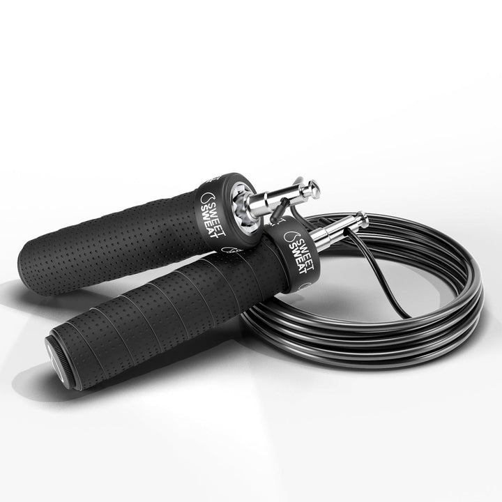 Sports Research, Sweet Sweat Pro Jump Rope, Black, 1 Jump Rope - HealthCentralUSA