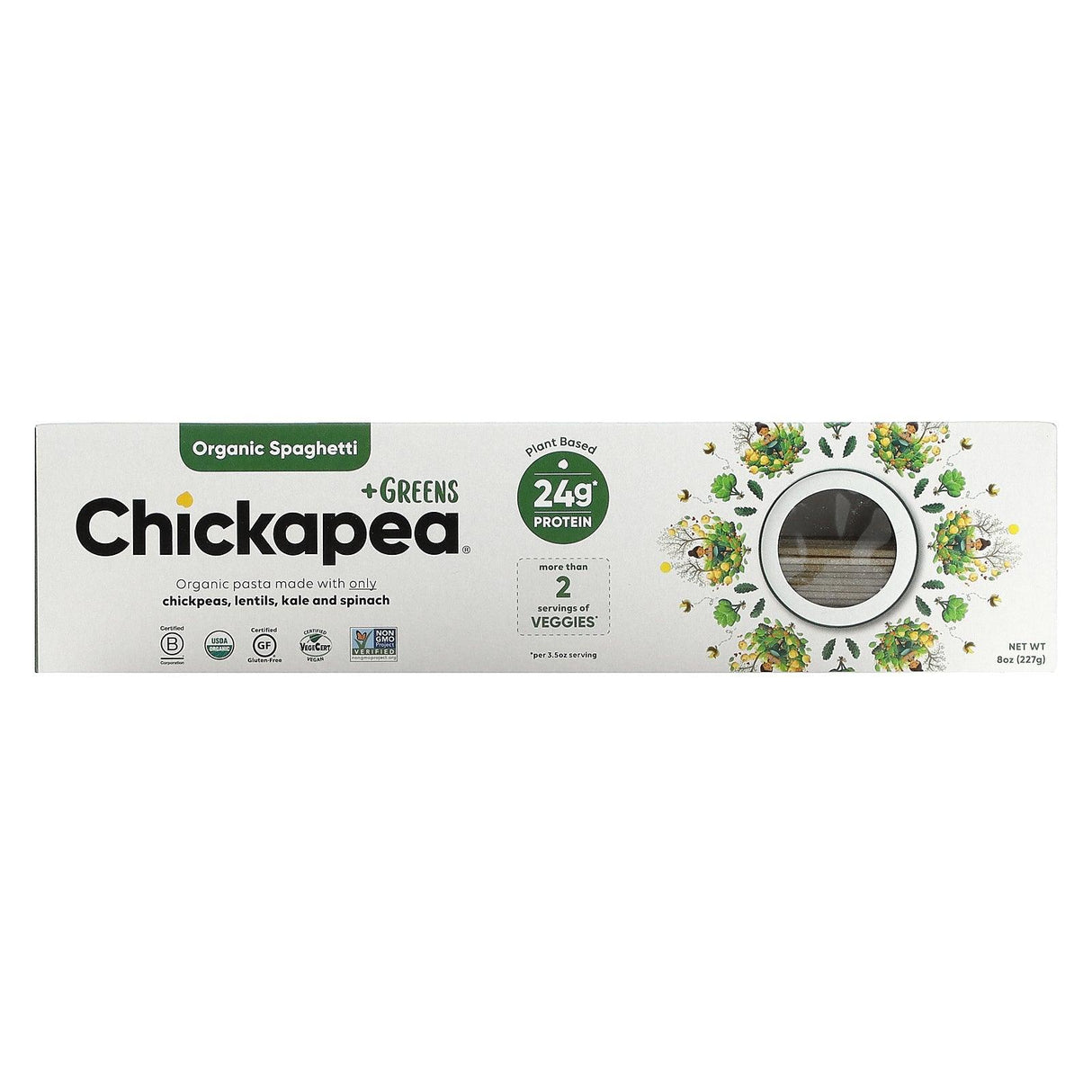 Chickapea, Organic Spaghetti + Greens, 8 oz (227 g) - Supply Center USA