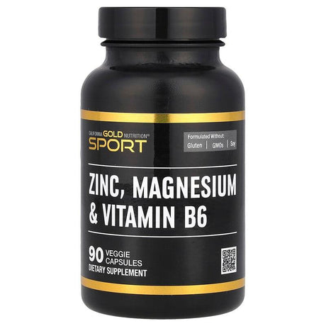 California Gold Nutrition, Sport, Zinc, Magnesium, & Vitamin B6, 90 Veggie Capsules - Supply Center USA