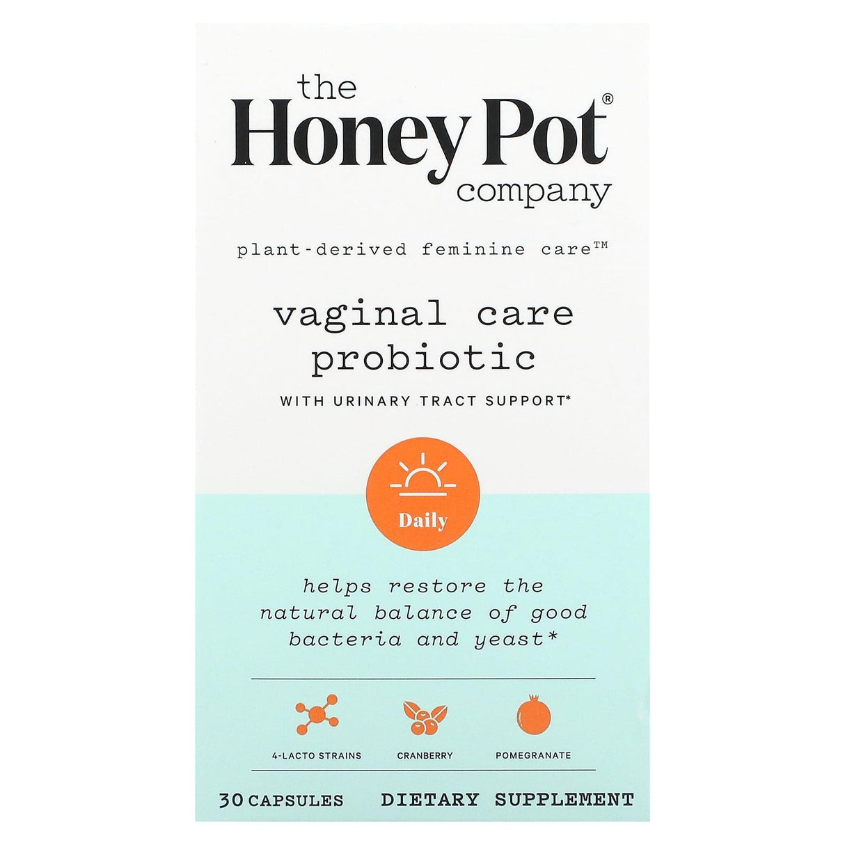 The Honey Pot Company, Vaginal Care Probiotic With Urinary Tract Support, 30 Capsules - Supply Center USA