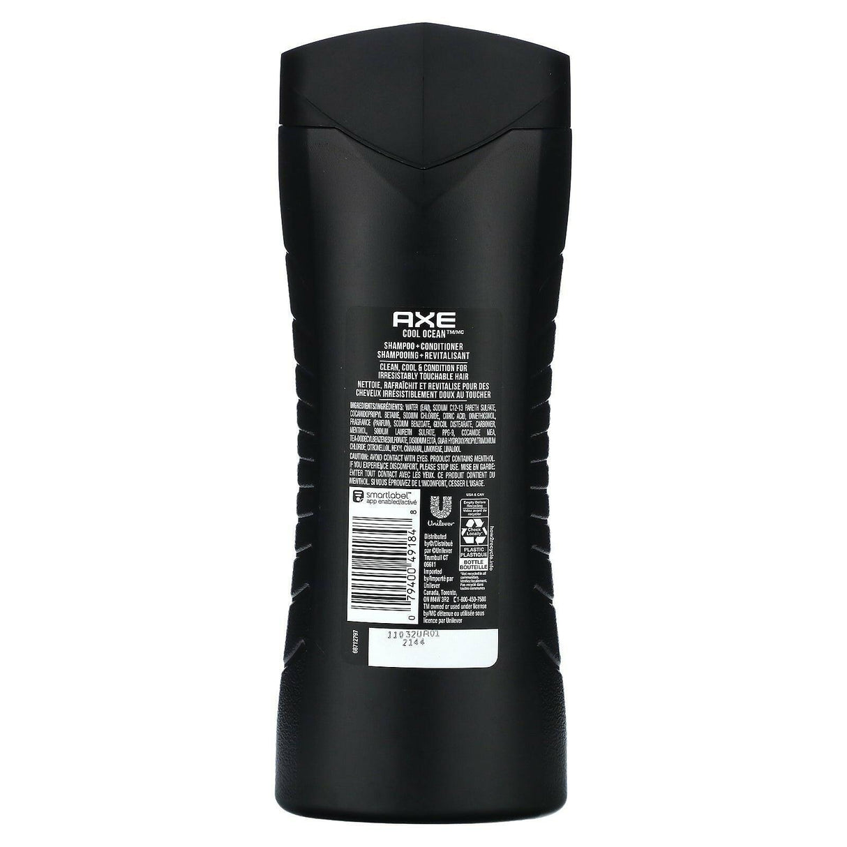 Axe, Hair, Clean & Smooth, 2 In 1 Shampoo + Conditioner, Cool Ocean, 16 fl oz (473 ml) - Supply Center USA