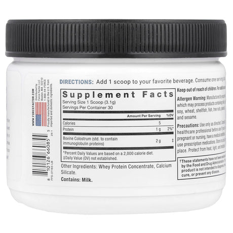 Force Factor, Primal Origins™, Colostrum, Unflavored, 3.28 oz (93 g) - Supply Center USA