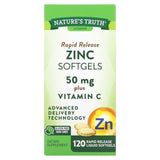 Nature's Truth, Rapid Release Zinc Plus Vitamin C, 50 mg, 120 Rapid Release Liquid Softgels - Supply Center USA