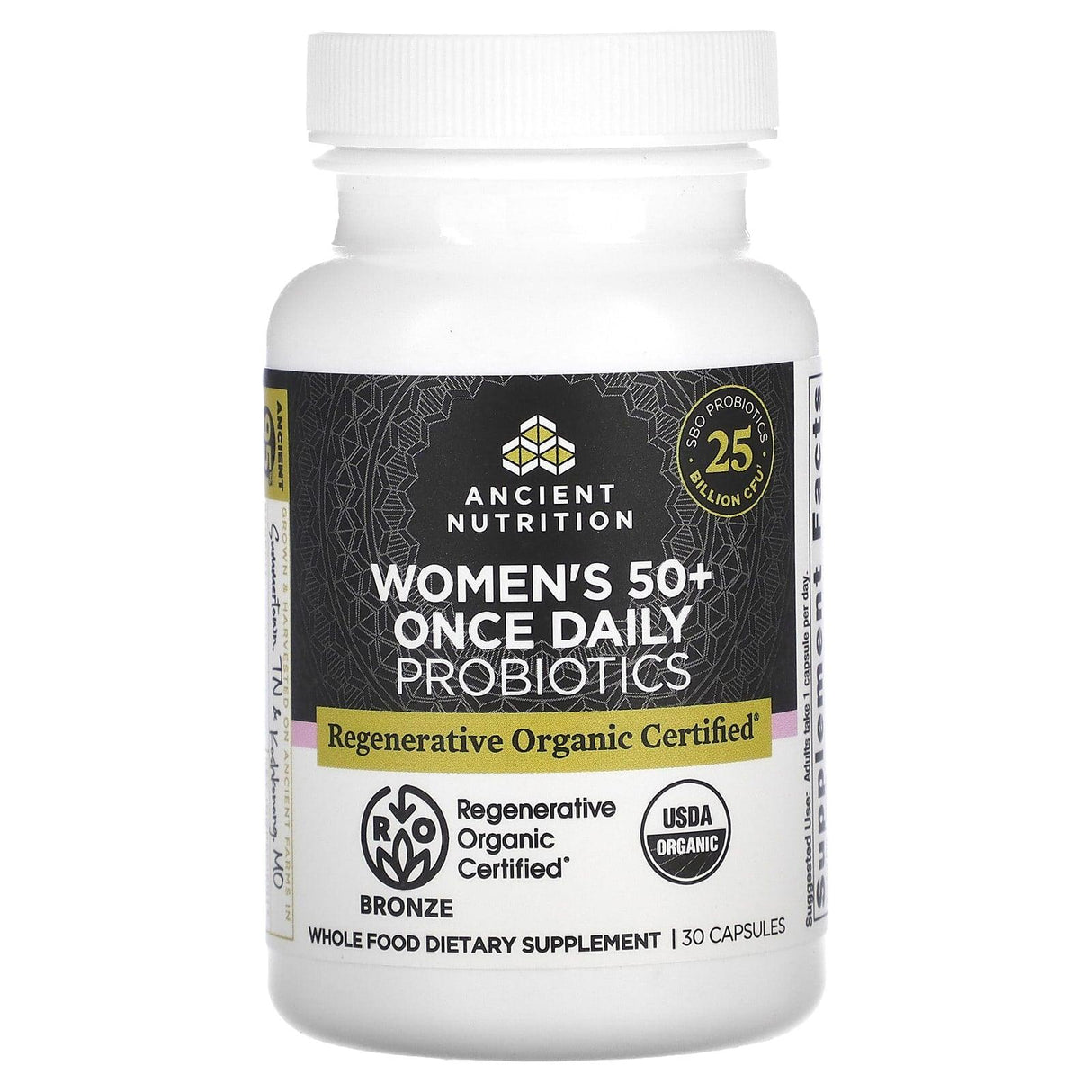 Dr. Axe / Ancient Nutrition, Women's 50+ Once Daily Probiotics, 25 Billion CFU, 30 Capsules - Supply Center USA