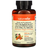 NatureWise, Organic Turmeric Curcumin, 180 Vegan Capsules - Supply Center USA