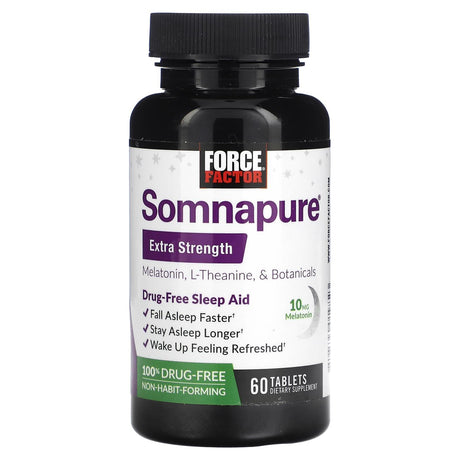 Force Factor, Force Factor, Somnapure Extra Strength Melatonin, L-Theanine, & Botanicals, 60 Tablets - Supply Center USA