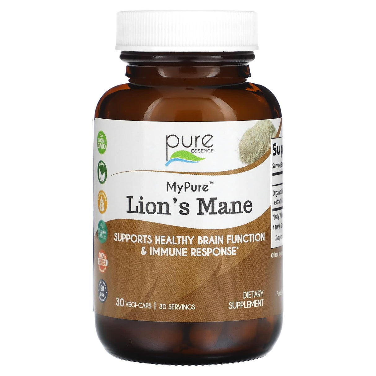 Pure Essence, MyPure, Lion's Mane, 30 Vegi-Caps - Supply Center USA