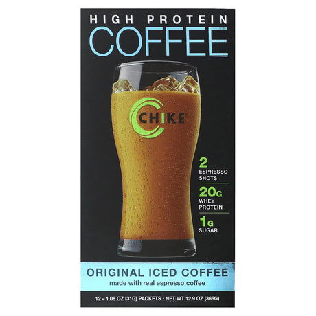 Chike Nutrition, High Protein Iced Coffee, Original, 12 Packets, 1.08 oz (31 g) Each - Supply Center USA