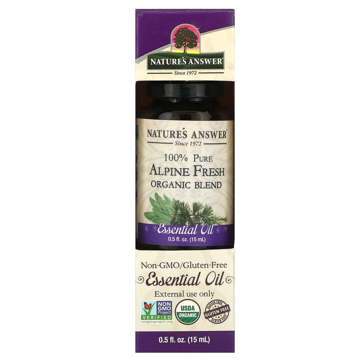 Nature's Answer, Organic Blend Essential Oil, 100% Pure Alpine Fresh, 0.5 fl oz (15 ml) - Supply Center USA