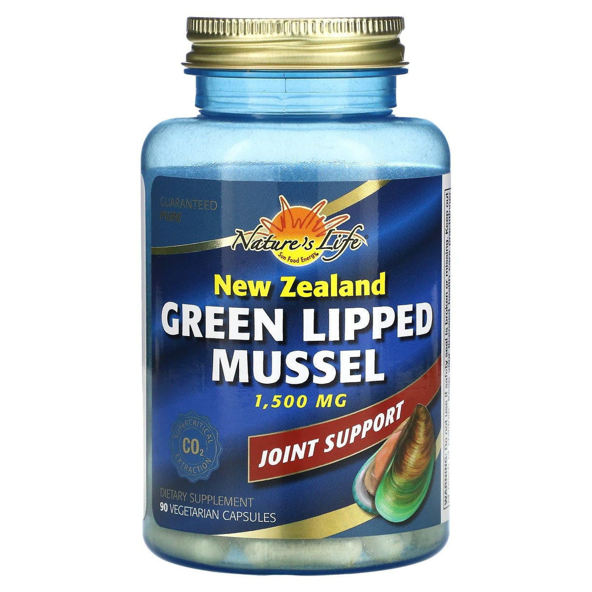 Nature's Life, New Zealand Green Lipped Mussel, 500 mg, 90 Vegetarian Capsules - Supply Center USA