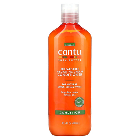 Cantu, Shea Butter Sulfate-Free Hydrating Cream Conditioner, For Natural Curls, Coils & Waves, 13.5 fl oz (400 ml) - Supply Center USA