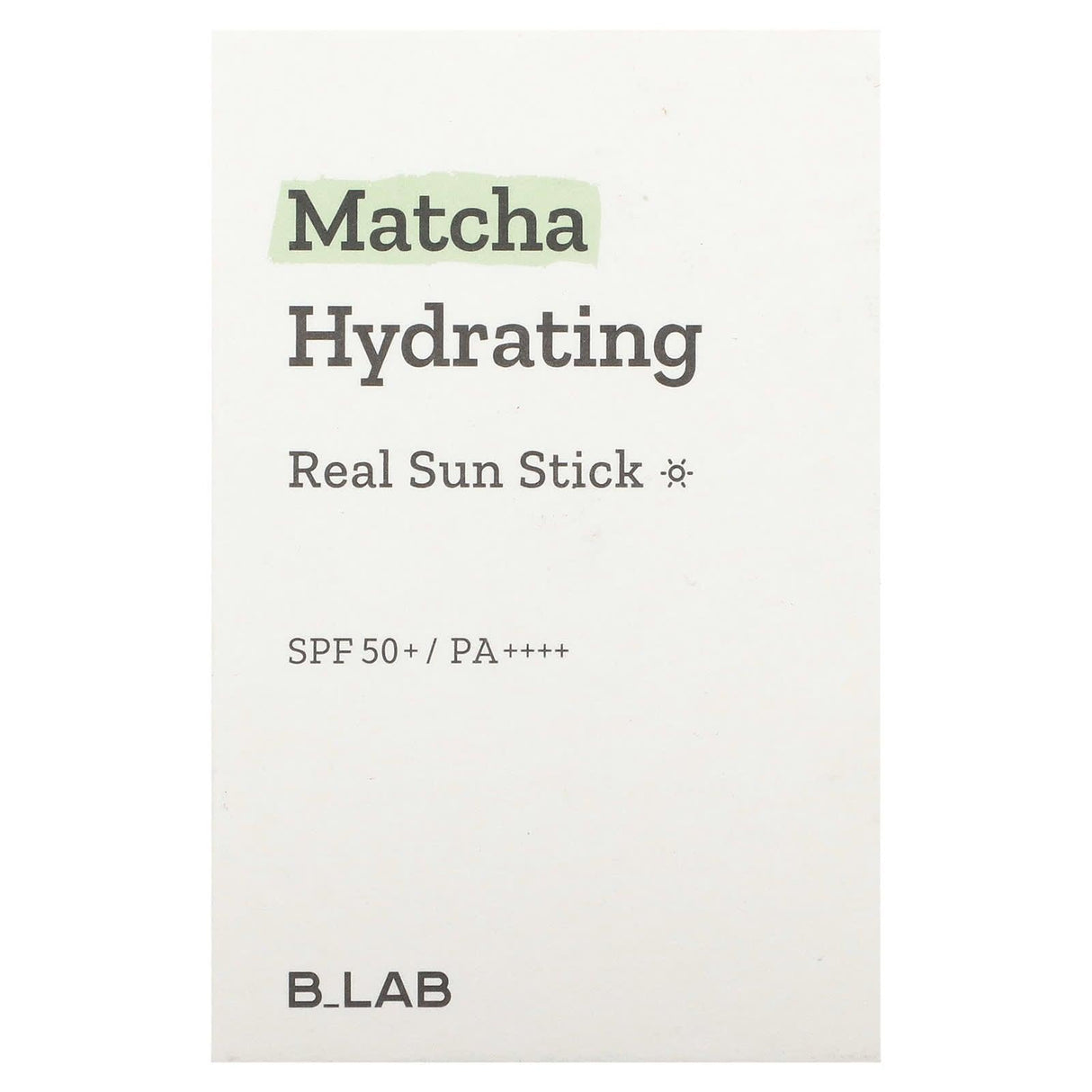 B_Lab, Matcha Hydrating, Real Sun Stick, SPF 50+ PA++++, 0.74 oz (21 g) - Supply Center USA