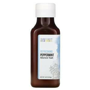 Aura Cacia, Shower Salt, Refreshing Peppermint, 16 oz (454 g) - HealthCentralUSA