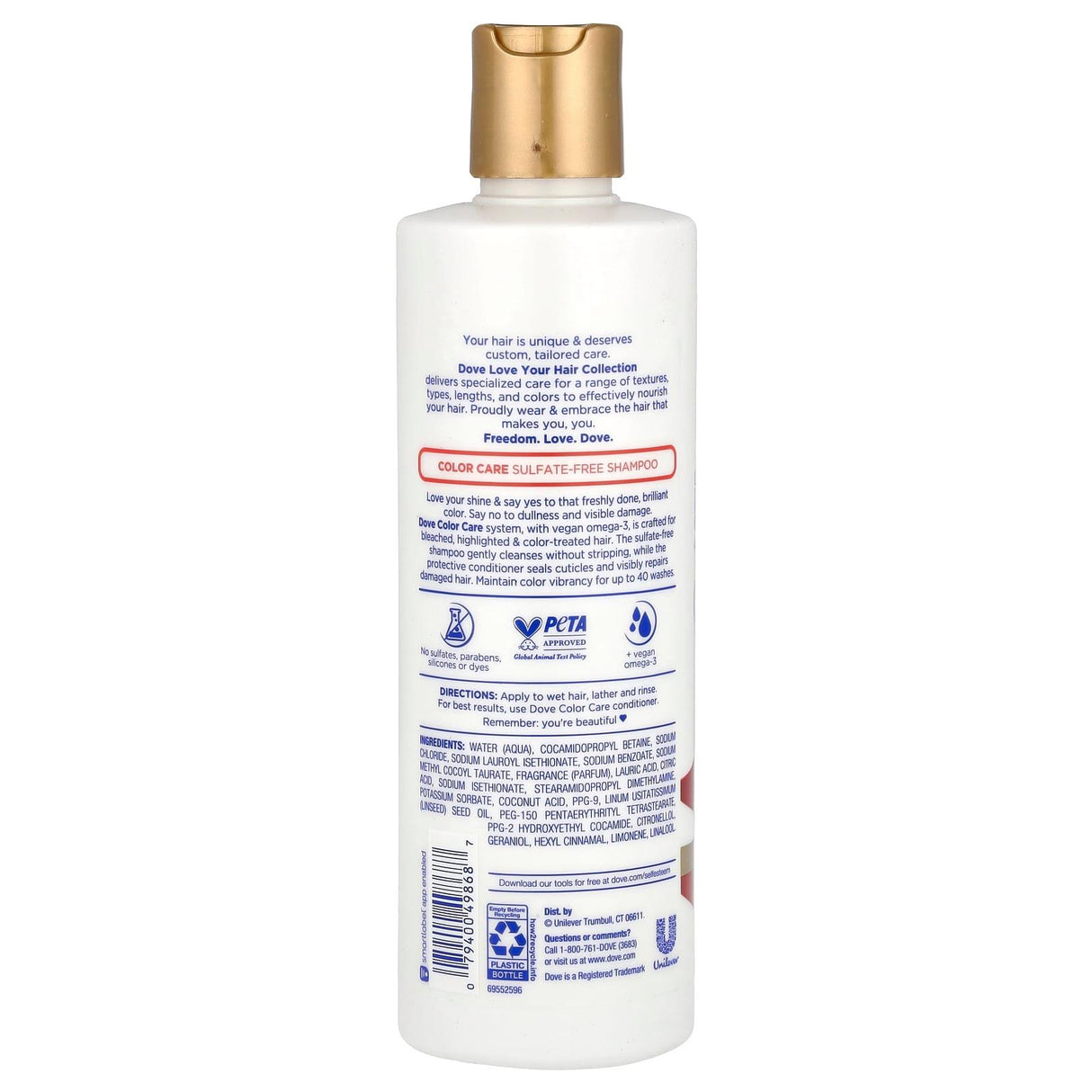 Dove, Sulfate-Free Shampoo, Color Care , 13.5 fl oz (400 ml) - Supply Center USA