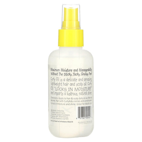 CurlyKids, Curly Oil Sheen Mist Spray, 4.6 fl oz (138 ml) - Supply Center USA