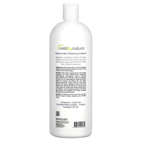 Mild By Nature, Thickening Conditioner, B-Complex & Biotin, Rosemary Mint, 34 fl oz (1,005 ml) - Supply Center USA